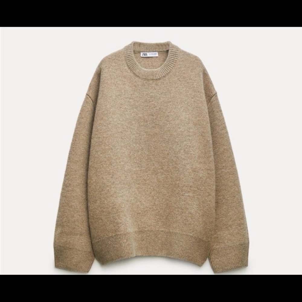 Zara wool Tan Ribbed Knit Sweater - Picture 2 of 6